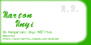 marton unyi business card